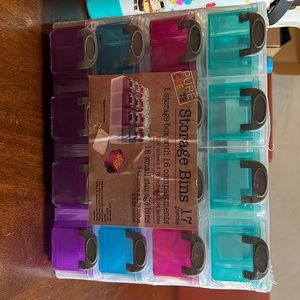 16 pc storage bins and 1 compartment box